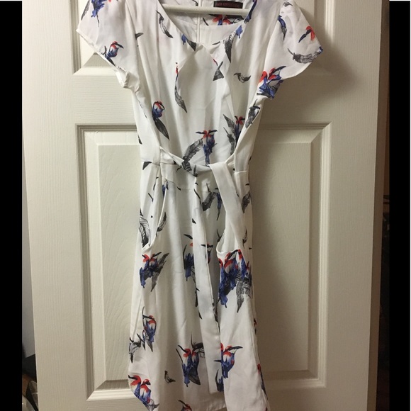 Cream color with print dress - Picture 1 of 3